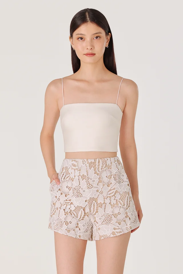 DIORELIA FLORAL GUIPURE LACE SHORTS
