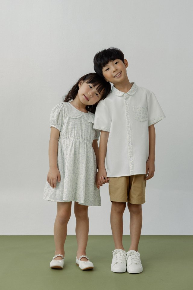 BLOOM FLORAL BUNNY PETERPAN COLLAR DRESS - MINI GIRL