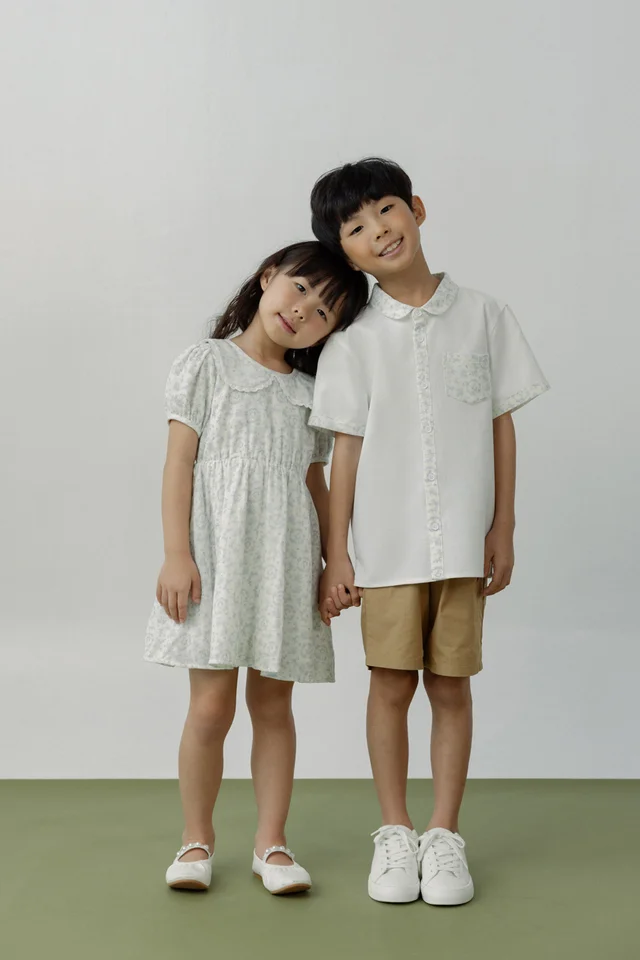 BLOOM FLORAL BUNNY PETERPAN COLLAR DRESS - MINI GIRL