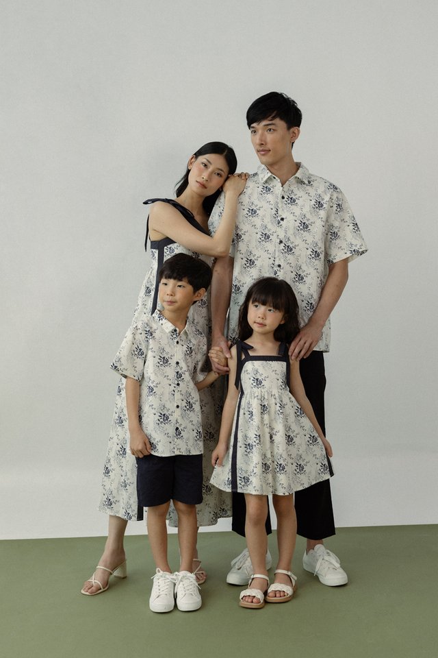 CHASE LINEN FLORAL CONTRAST BUTTON COLLARED SHIRT