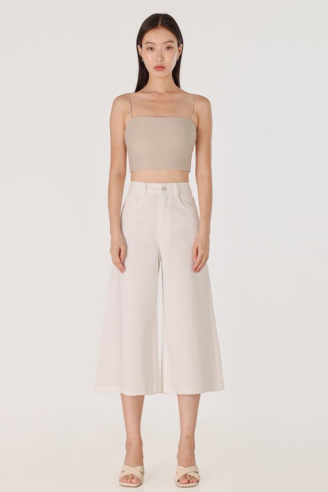 OFFSHORE DENIM WIDE LEG CULOTTES (WHITE)