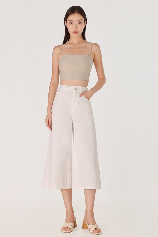 OFFSHORE DENIM WIDE LEG CULOTTES (WHITE)