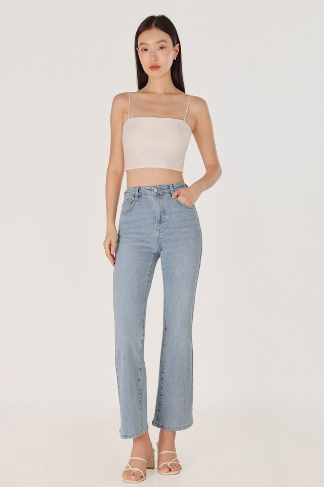 ECSTASY SLIM FIT STRAIGHT LEG DENIM JEANS - PETITE (LIGHT WASHED)