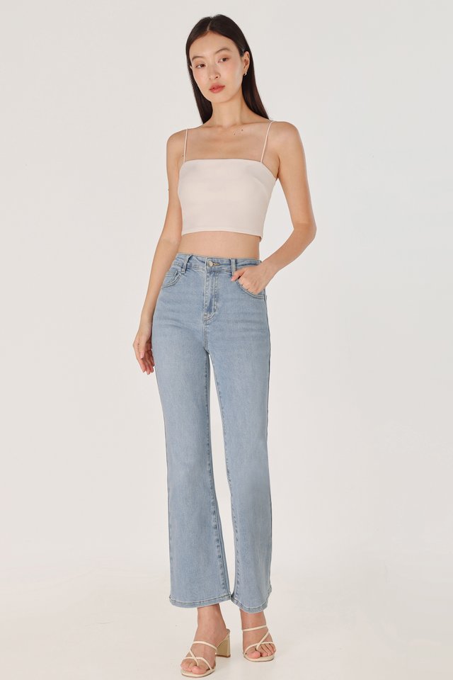 ECSTASY SLIM FIT STRAIGHT LEG DENIM JEANS - PETITE (LIGHT WASHED)