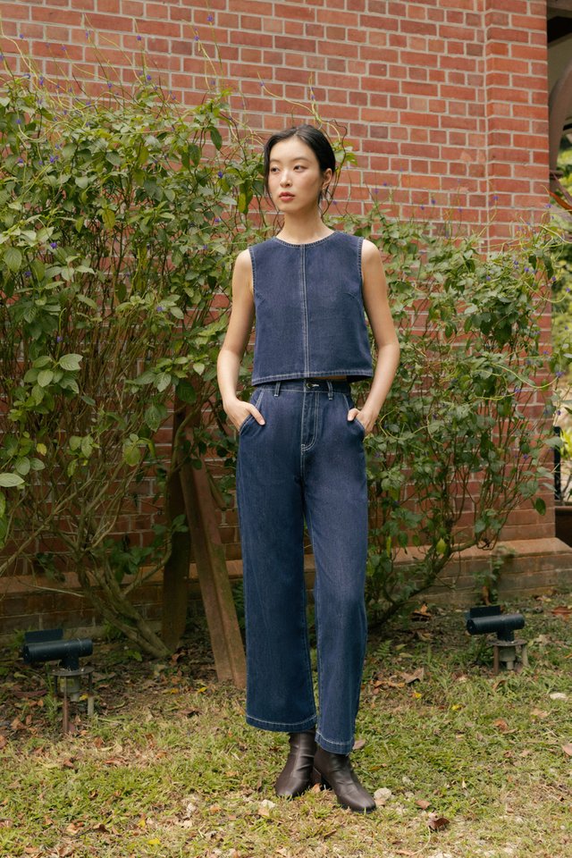 SPOT ON CONTRAST STITCH DENIM JEANS SET