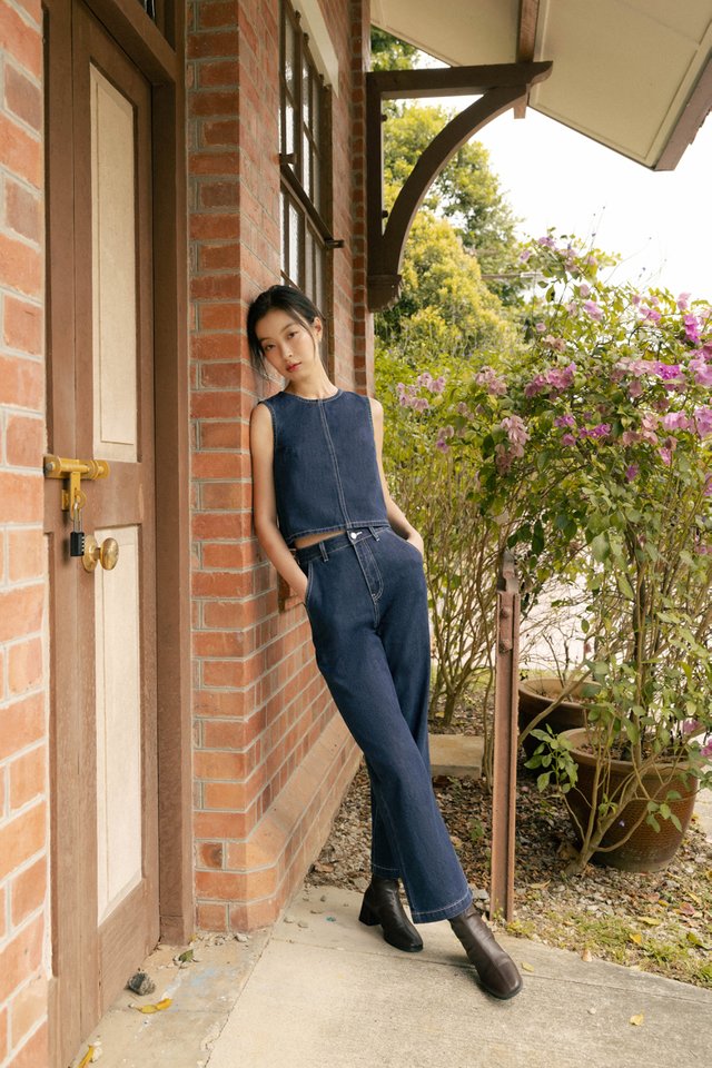 SPOT ON CONTRAST STITCH DENIM JEANS SET