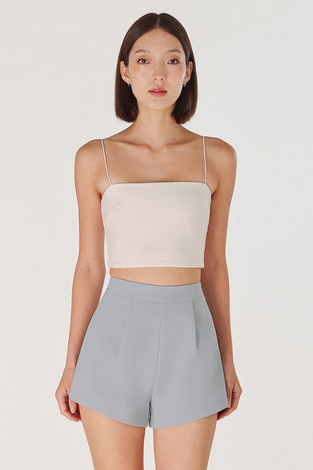 MABEL BASIC SLANT HEM SHORTS (BLUE)