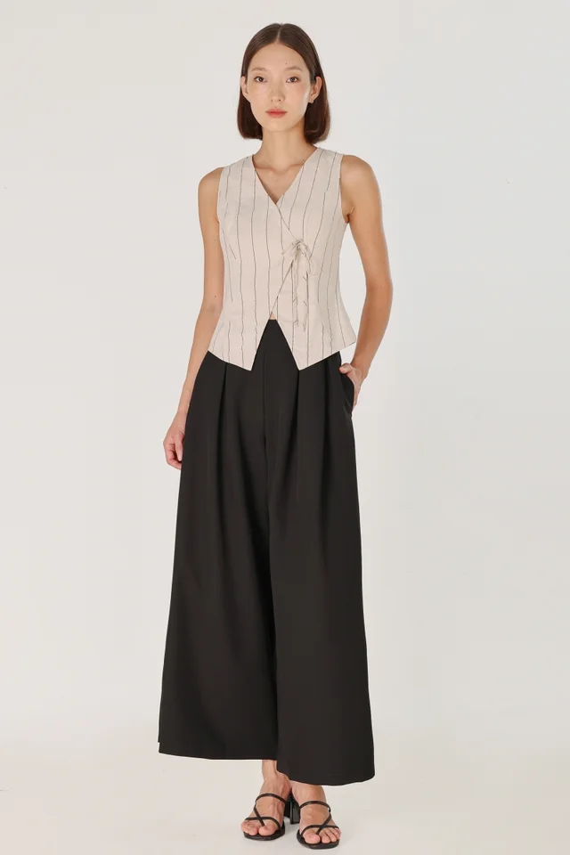 ATHEA LINEN TIE-STRING VEST TOP (STRIPED)
