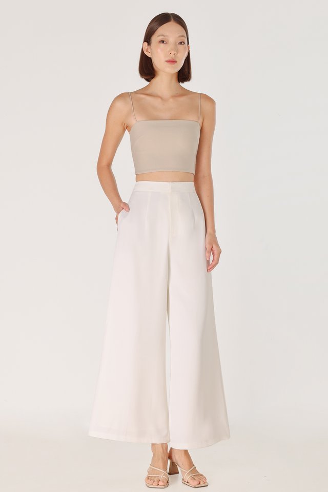 ROMONA WIDE LEG PANTS - REGULAR (WHITE)