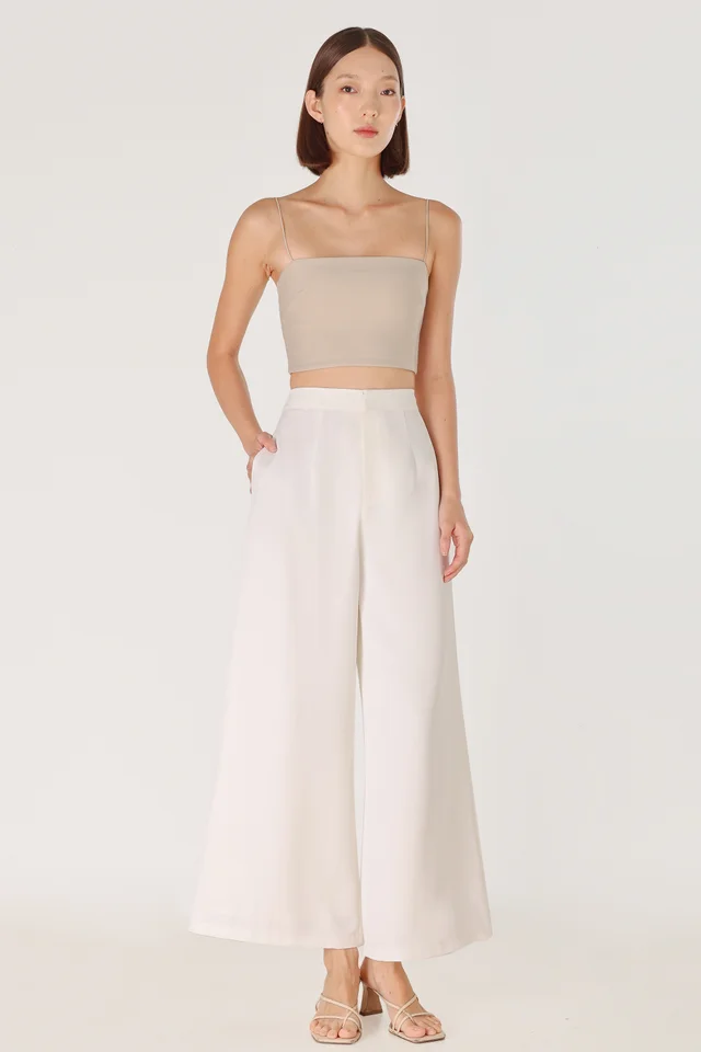 ROMONA WIDE LEG PANTS - REGULAR (WHITE)