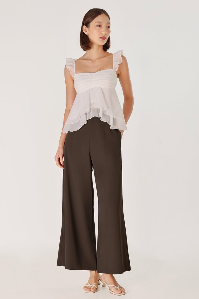 ROMONA WIDE LEG PANTS - REGULAR (ESPRESSO)