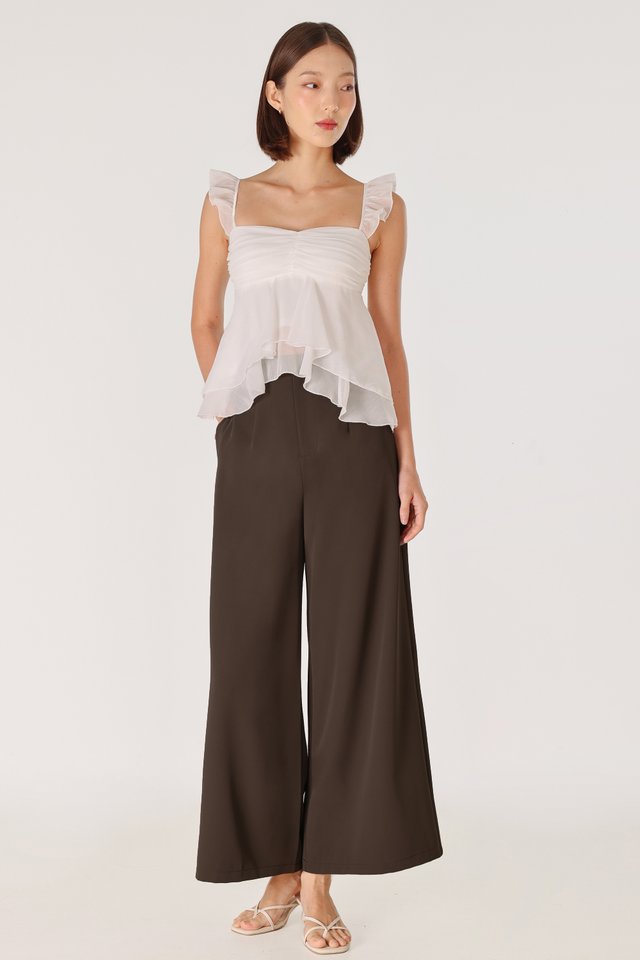 ROMONA WIDE LEG PANTS - REGULAR (ESPRESSO)