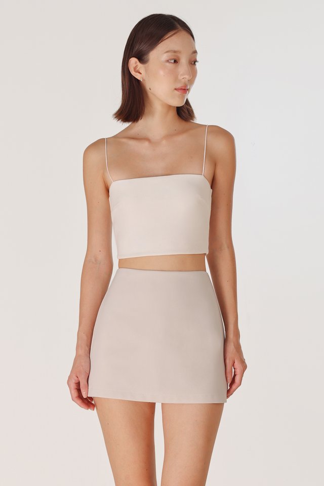 WENDA MID WAIST BASIC MINI SKORTS (OAT)