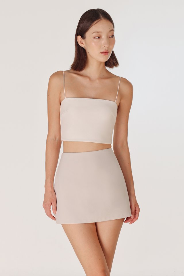 WENDA MID WAIST BASIC MINI SKORTS (OAT)
