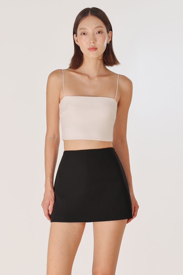 WENDA MID WAIST BASIC MINI SKORTS (BLACK)