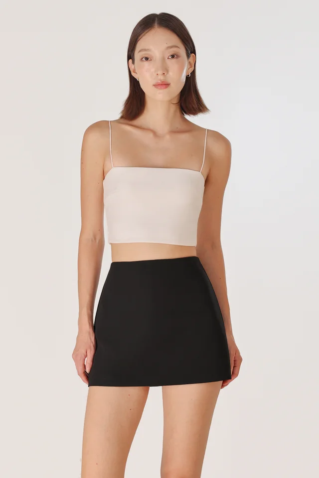 WENDA MID WAIST BASIC MINI SKORTS (BLACK)