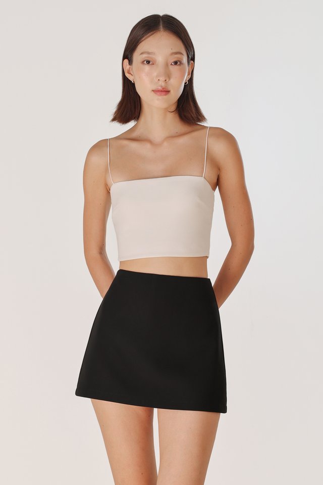 WENDA MID WAIST BASIC MINI SKORTS (BLACK)