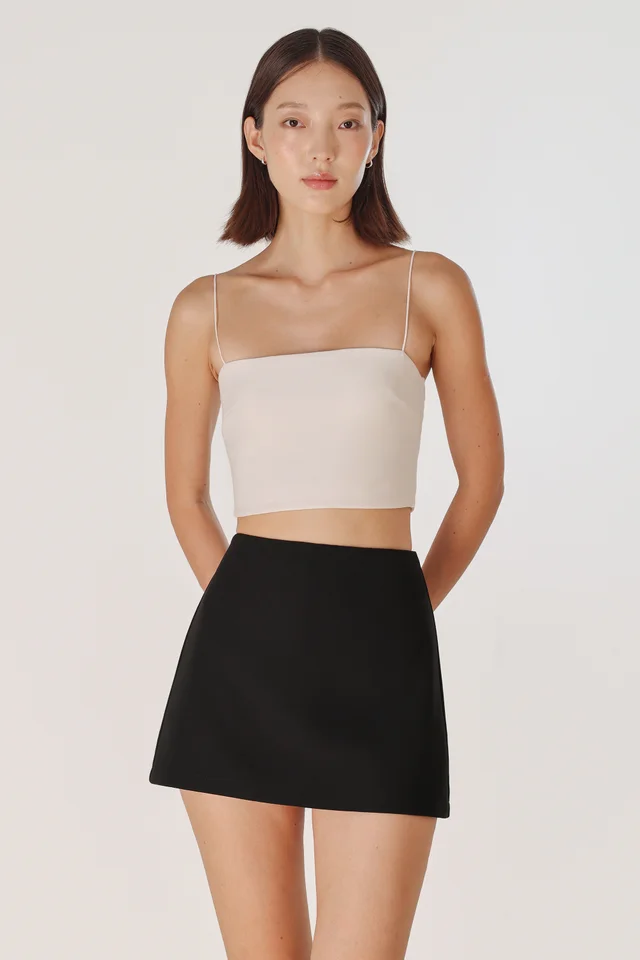 WENDA MID WAIST BASIC MINI SKORTS (BLACK)