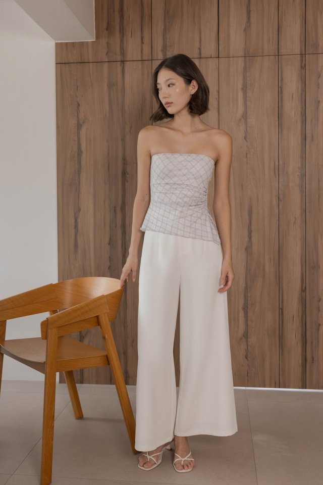ROMONA WIDE LEG PANTS - PETITE (WHITE)