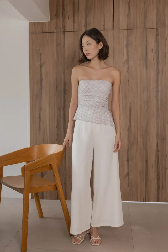 ROMONA WIDE LEG PANTS - PETITE (WHITE)