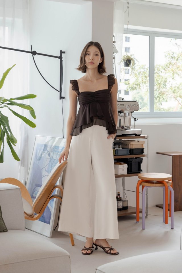ROMONA WIDE LEG PANTS - PETITE (CLAY)