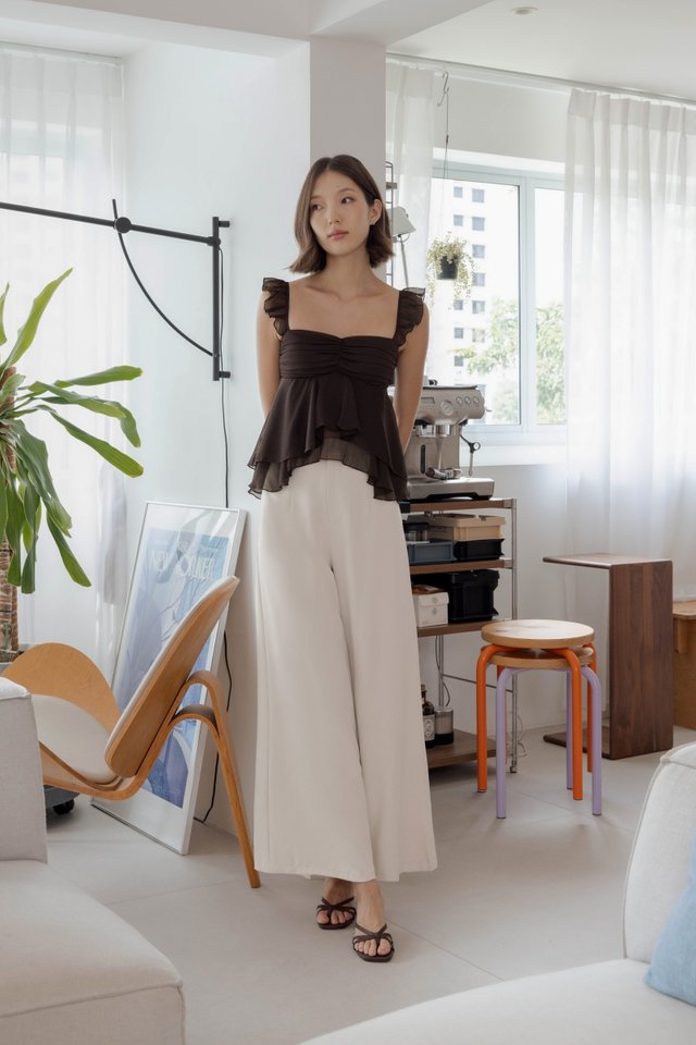 ROMONA WIDE LEG PANTS - REGULAR (CLAY)