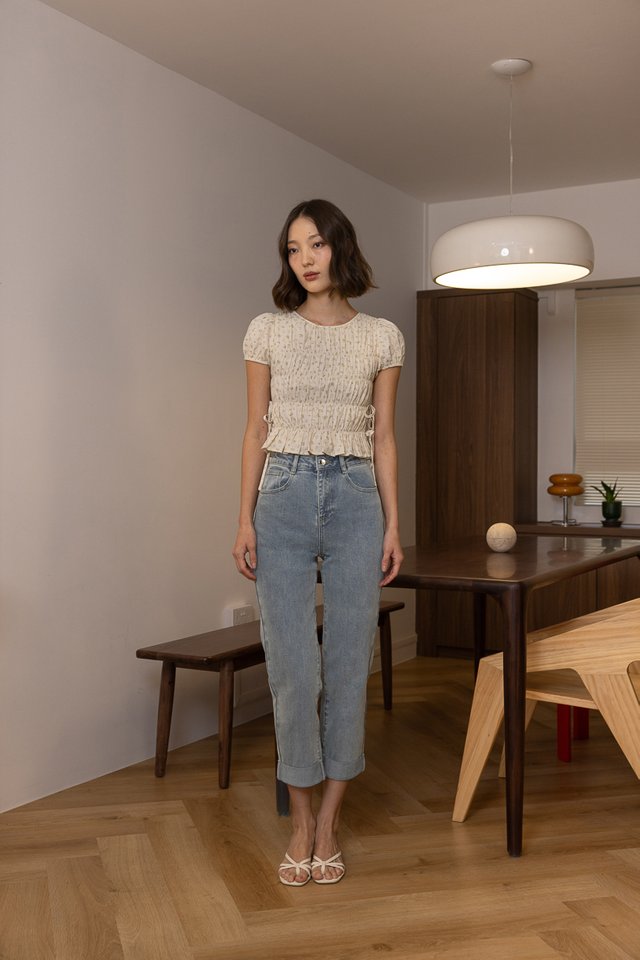 HOME RUN CUFFED DENIM MOM JEANS - REGULAR (LIGHT WASHED)