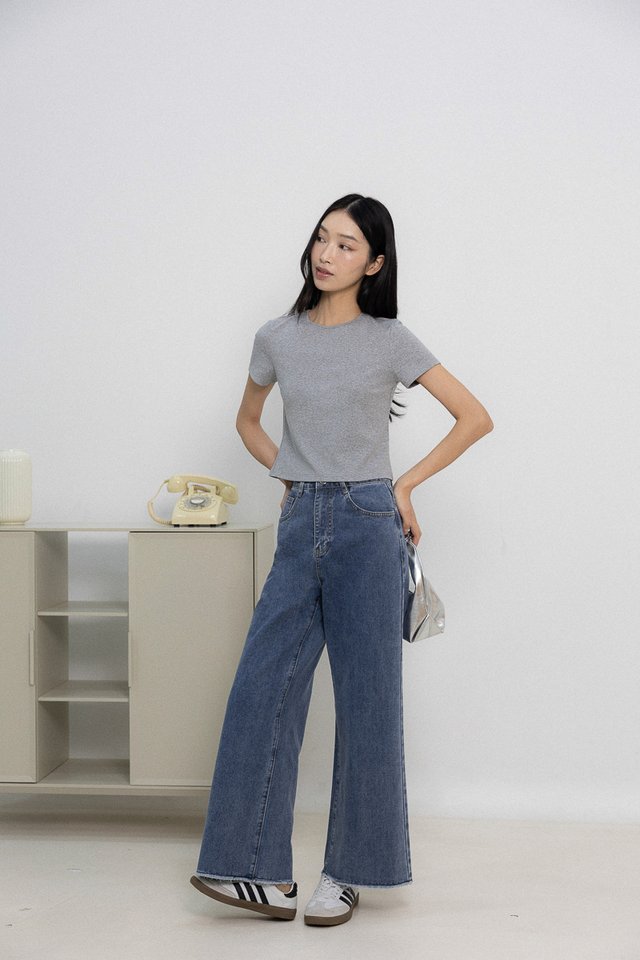 TASYA BASIC CREW NECK TEE (HEATHER GREY)