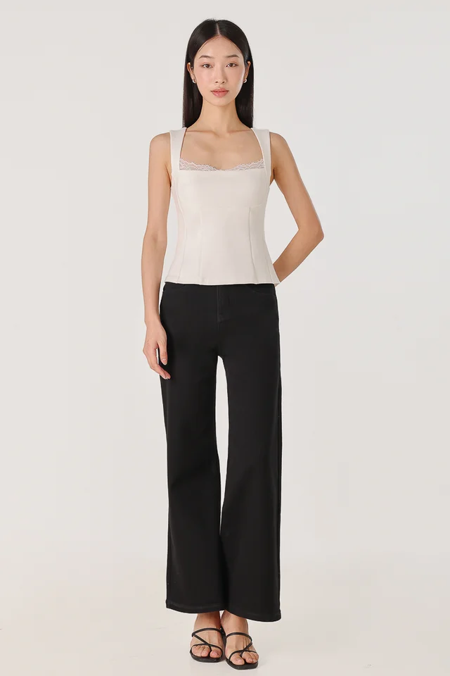 ATLEY SLIM FLARE LEG DENIM JEANS - REGULAR (BLACK)