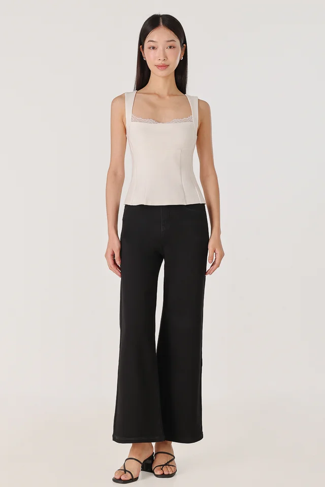 ATLEY SLIM FLARE LEG DENIM JEANS - REGULAR (BLACK)