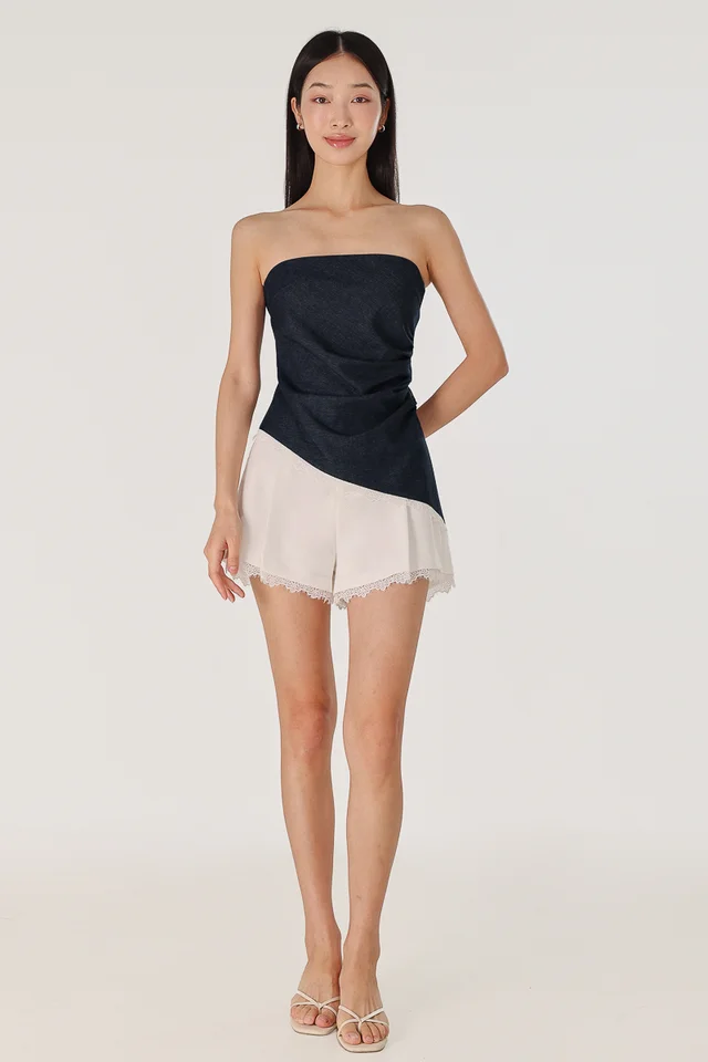 CHARLYN LACE HEM SHORTS SET