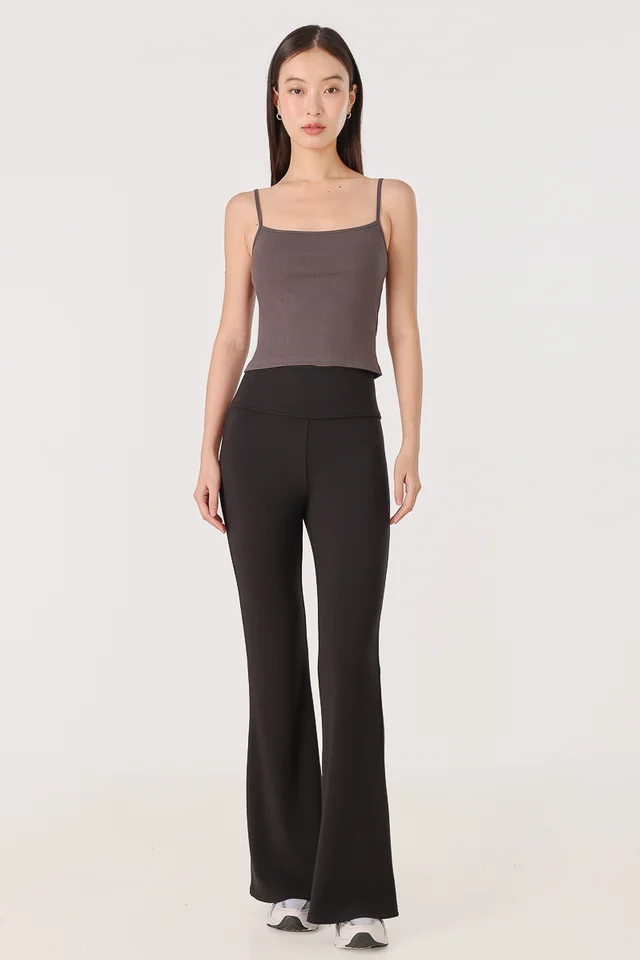 ELLES FLARED LEG LOUNGE JOGGERS - TALL (BLACK)