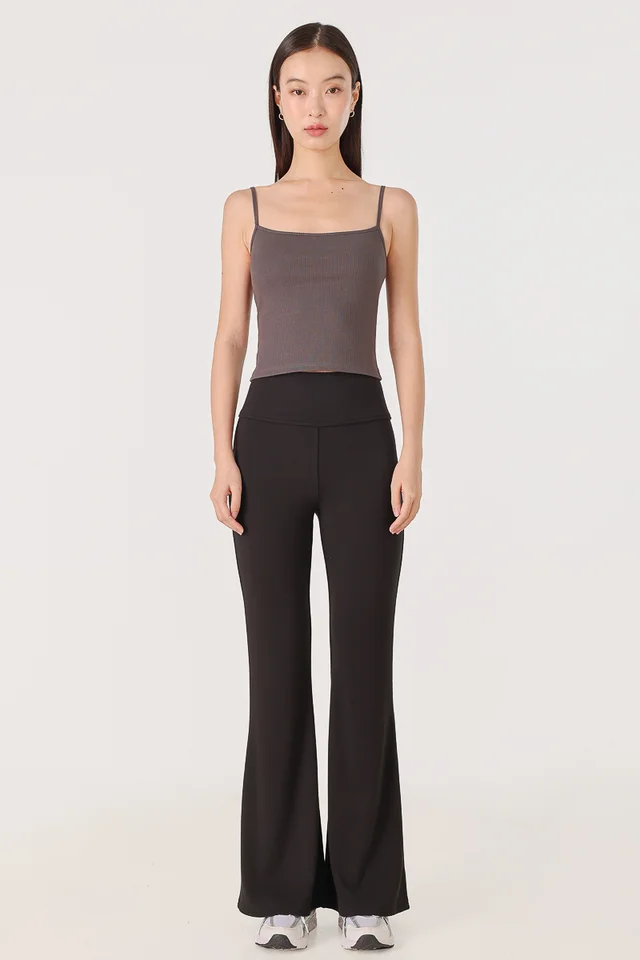 ELLES FLARED LEG LOUNGE JOGGERS - REGULAR (BLACK)