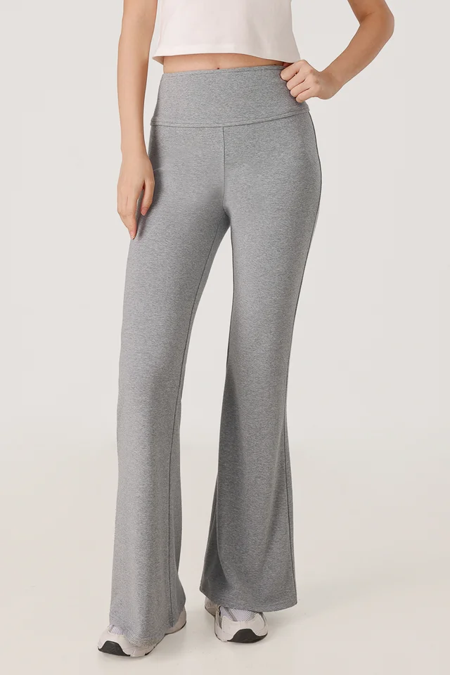 ELLES FLARED LEG LOUNGE JOGGERS - TALL (HEATHER GREY)