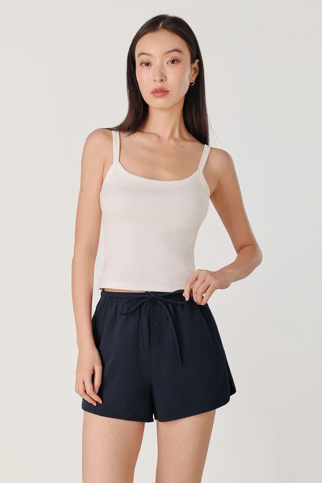 AVEN DRAWSTRING BUTTON LOUNGE SHORTS (NAVY)