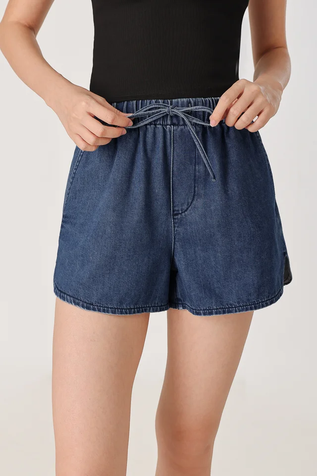 WEEKEND DRAWSTRING DENIM LOUNGE SHORT