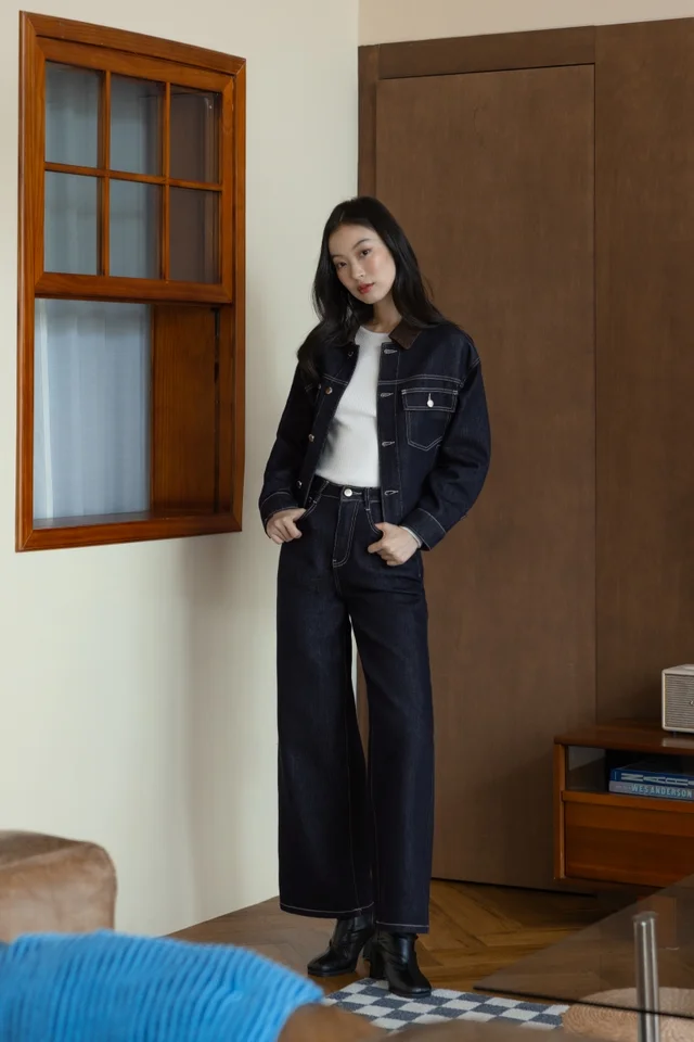 BACKSTREET DENIM CONTRAST STITCH JEANS SET