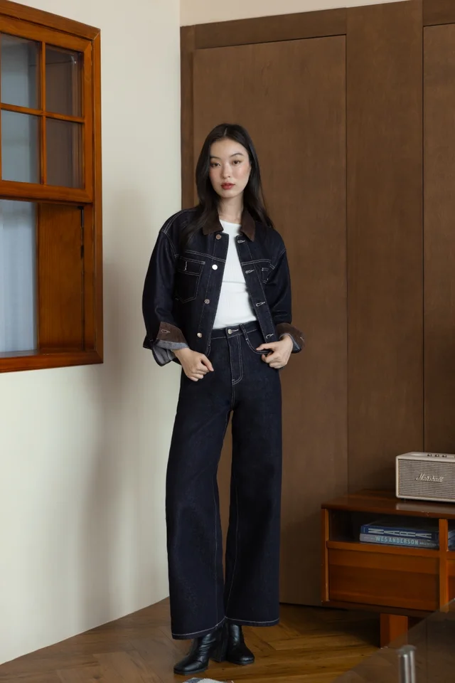 BACKSTREET DENIM CONTRAST STITCH STRAIGHT LEG JEANS - TALL