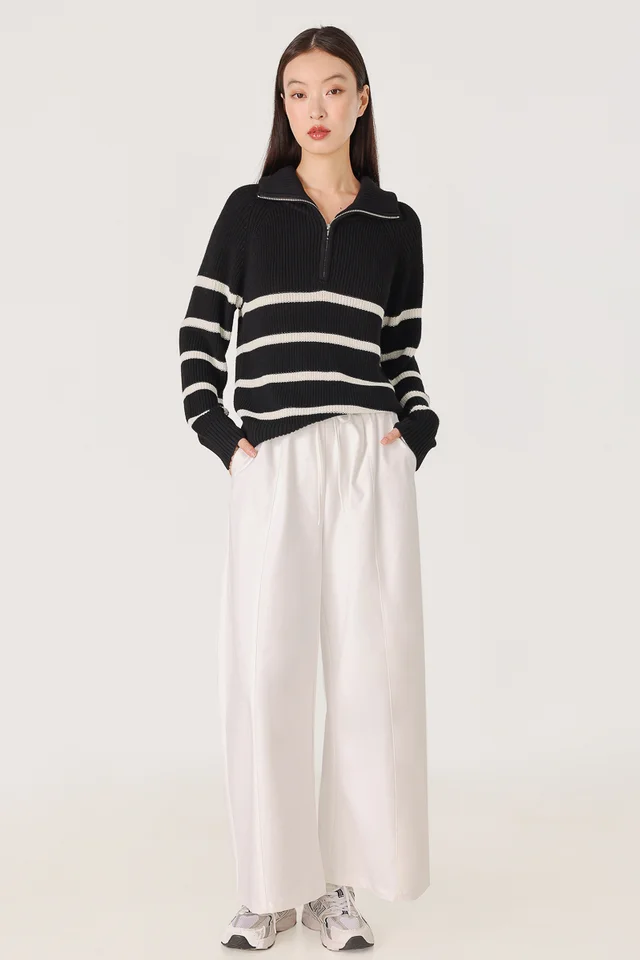 HARLOW BARREL DRAWSTRING PANTS - PETITE (WHITE)