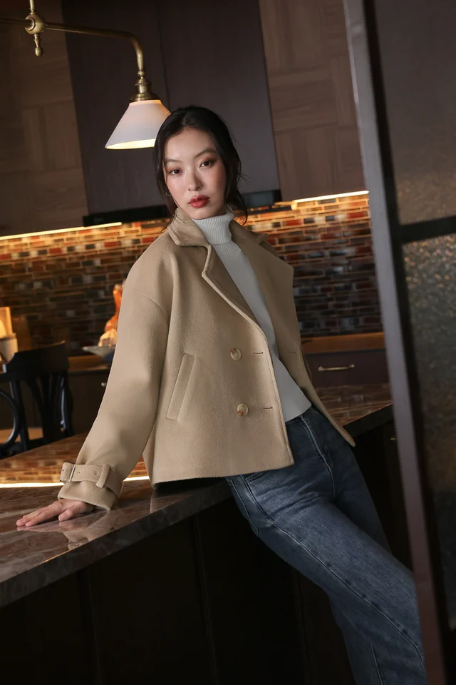 LAVEEN DOUBLE BREASTED COAT (CASHMERE)