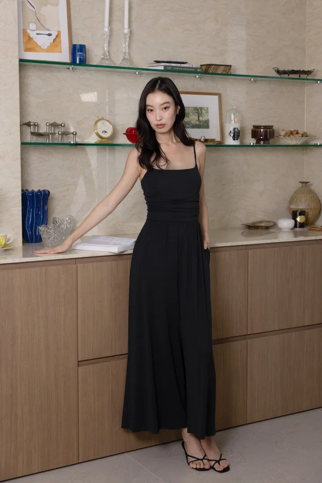 MARCELLA PADDED RUCHED LOUNGE WIDE LEG JUMPSUIT