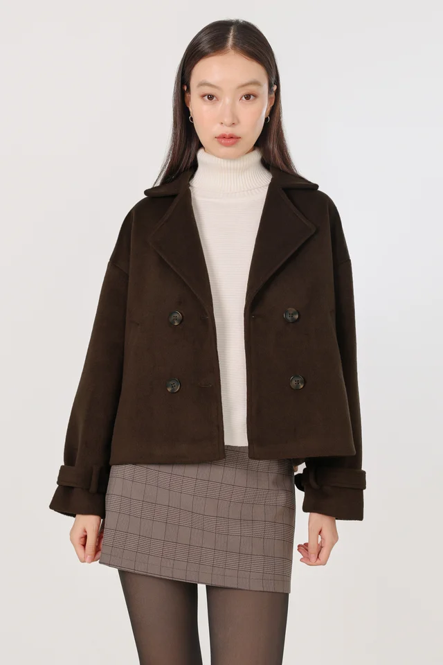 LAVEEN DOUBLE BREASTED COAT (ESPRESSO)