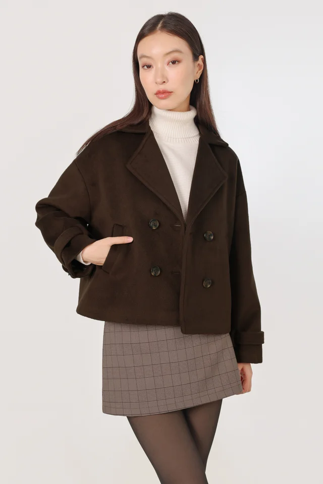 LAVEEN DOUBLE BREASTED COAT (ESPRESSO)