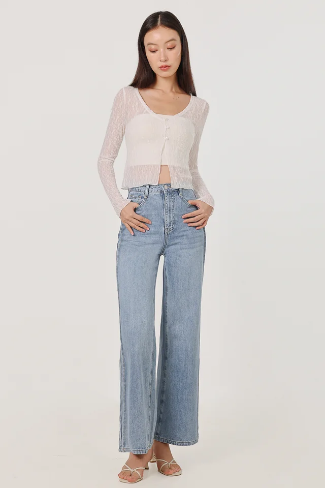 CONTOUR SIDE PANELLED STRAIGHT LEG DENIM JEANS - TALL (LIGHT WASHED)