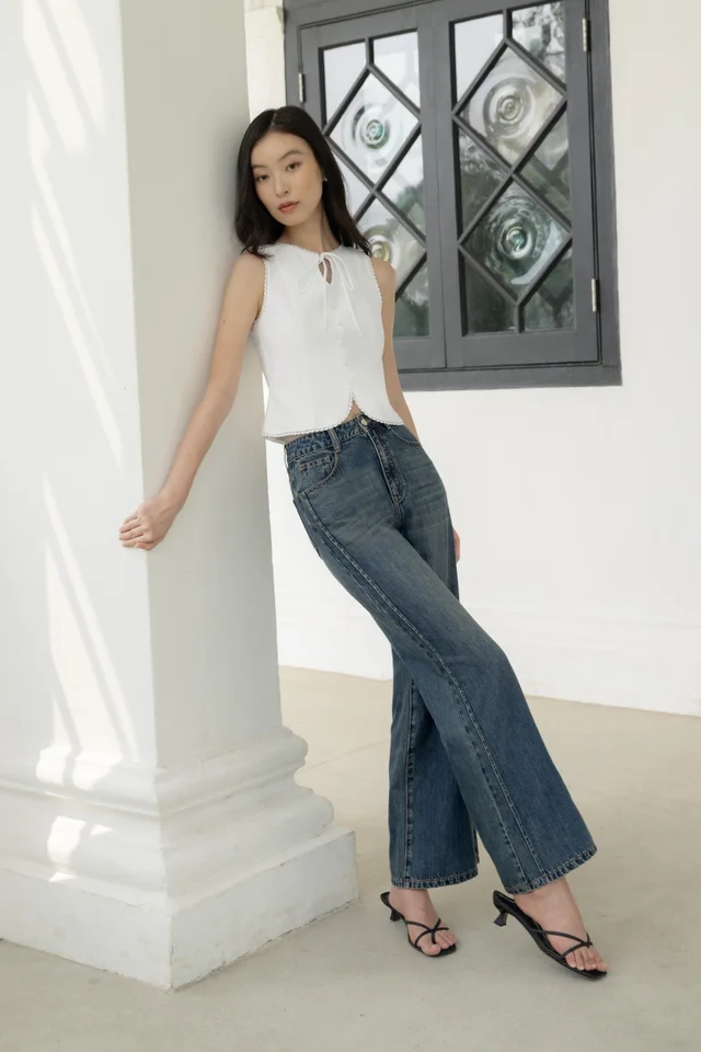 CONTOUR SIDE PANELLED STRAIGHT LEG DENIM JEANS - TALL (DARK WASHED)