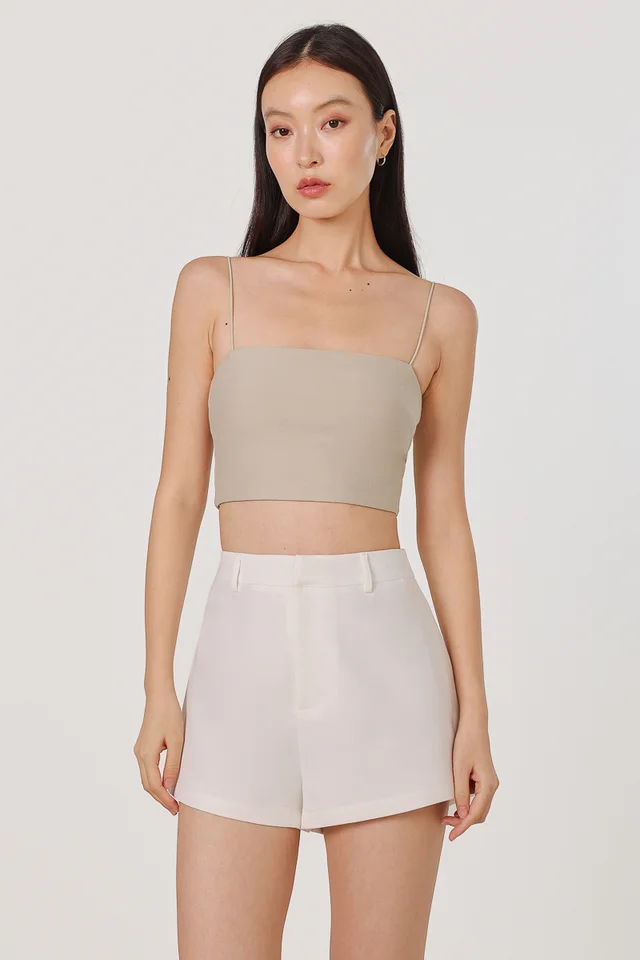 EIRA BASIC FRONT CLASP SHORTS (WHITE)
