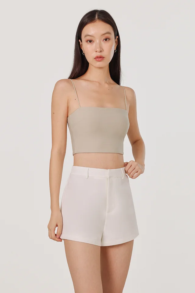 EIRA BASIC FRONT CLASP SHORTS (WHITE)