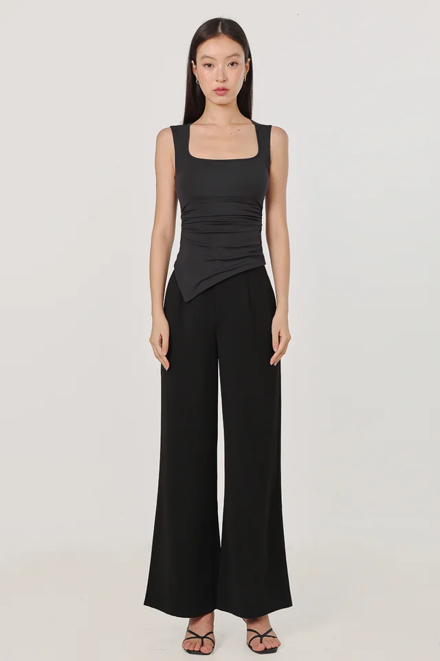 JANETTE LITHE STRAIGHT LEG PANTS - REGULAR (BLACK)