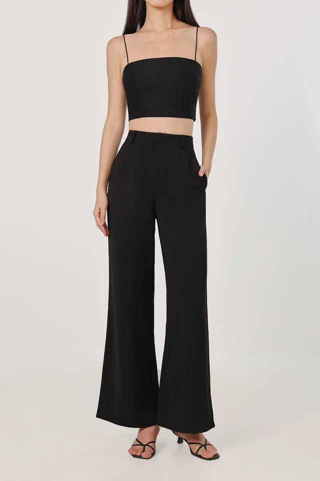 JANETTE LITHE STRAIGHT LEG PANTS - TALL (BLACK)