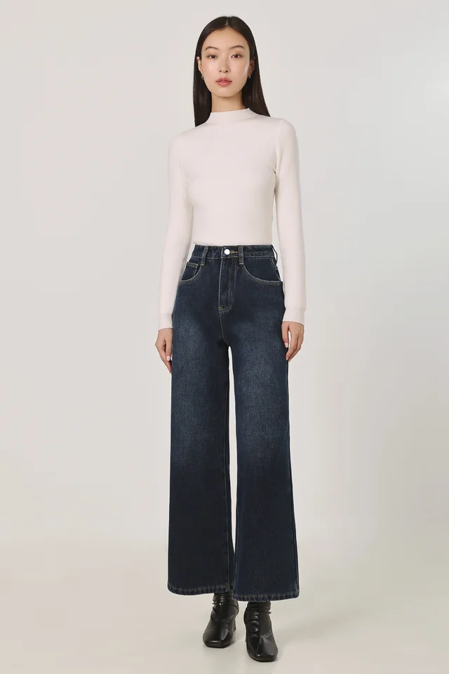 TOASTY FLEECE LINED DENIM STRAIGHT LEG JEANS - REGULAR (DARK WASHED)